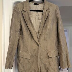 Richard Chai "Love" Taupe Crinkled Style Blazer w/ Metallic Sheen - Size 8